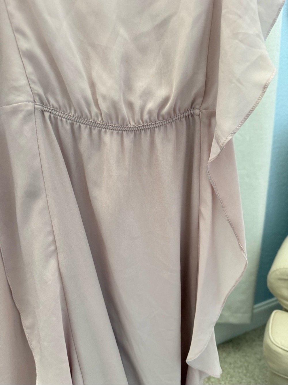 BCBGMaxAzria Kolline Dusty Mauve Rose Ruffle Maxi Dress Gown Sash S - Picture 6 of 12
